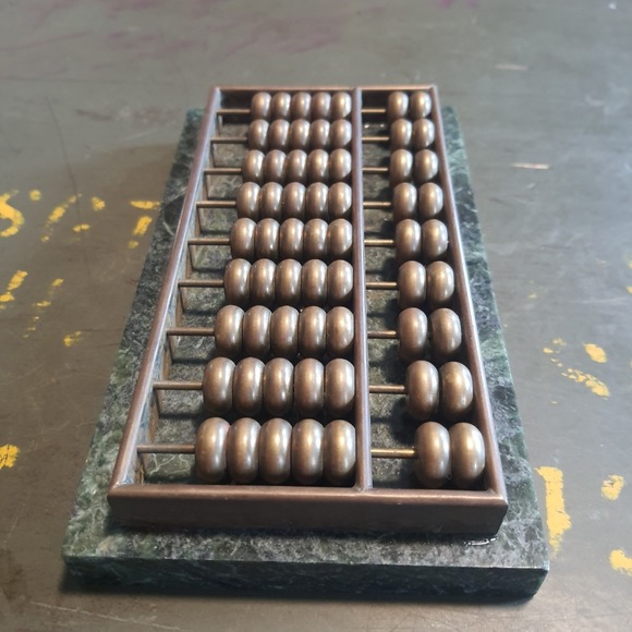 VTG Brass/Marble Tablet Calculator Adding Machine Abacus Decorative Crafts INC - Picture 5 of 5